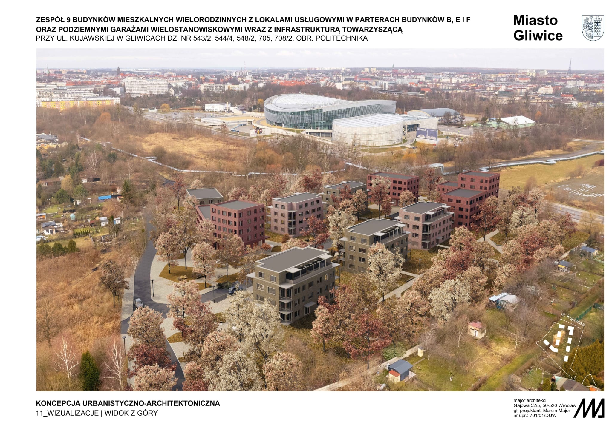 budynki nowego osiedla, wizualizacja