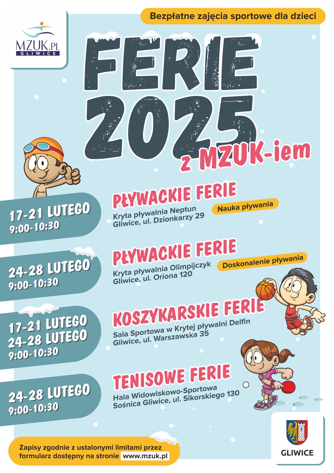 Plakat Ferie z MZUK-iem