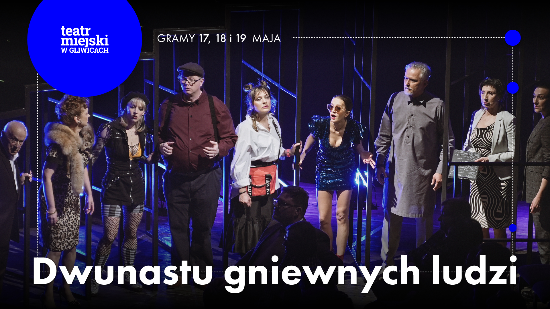 Baner promujący spektakl "Dwunastu gniewnych ludzi"