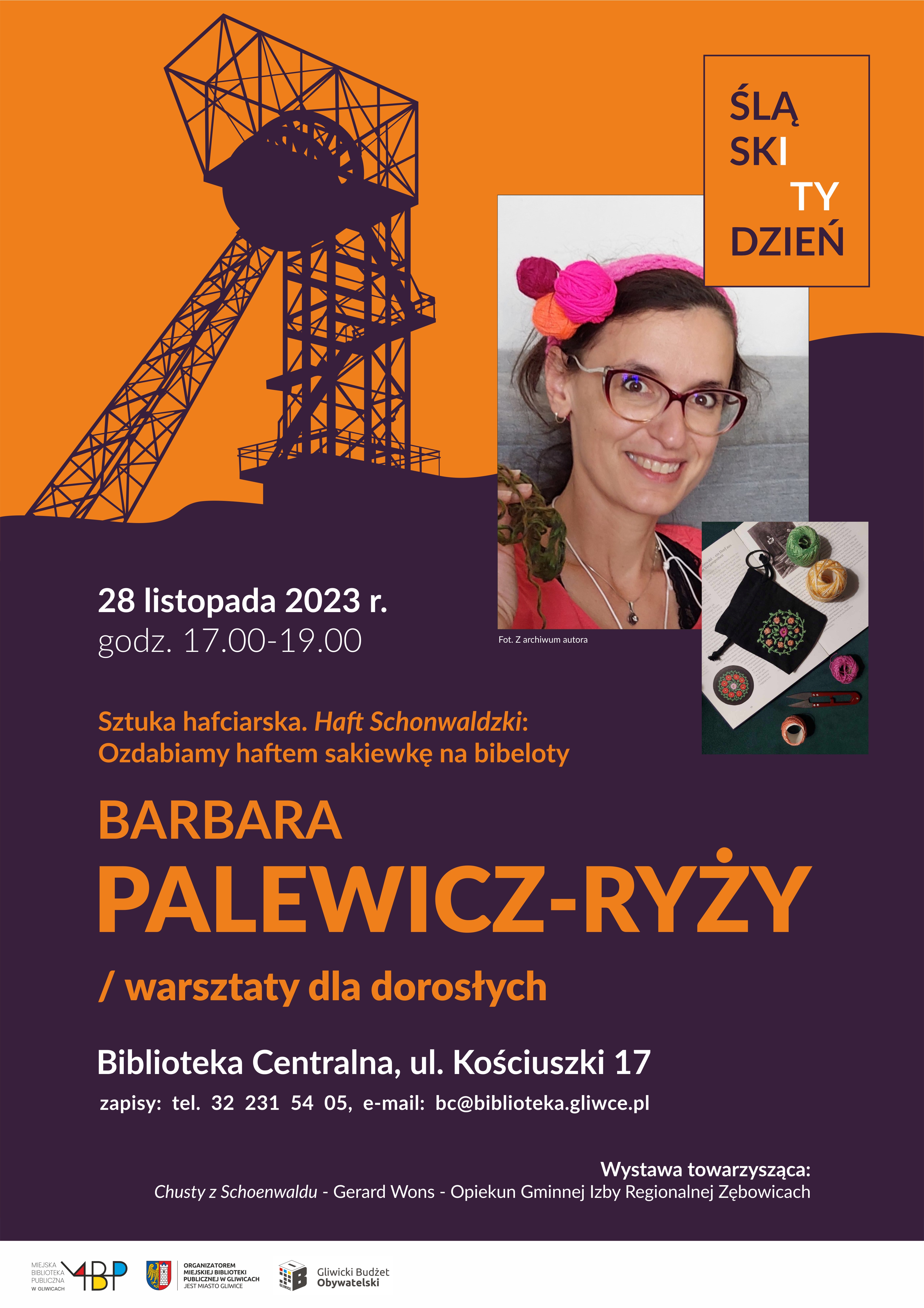 Plakat promujący warsztaty haftowania