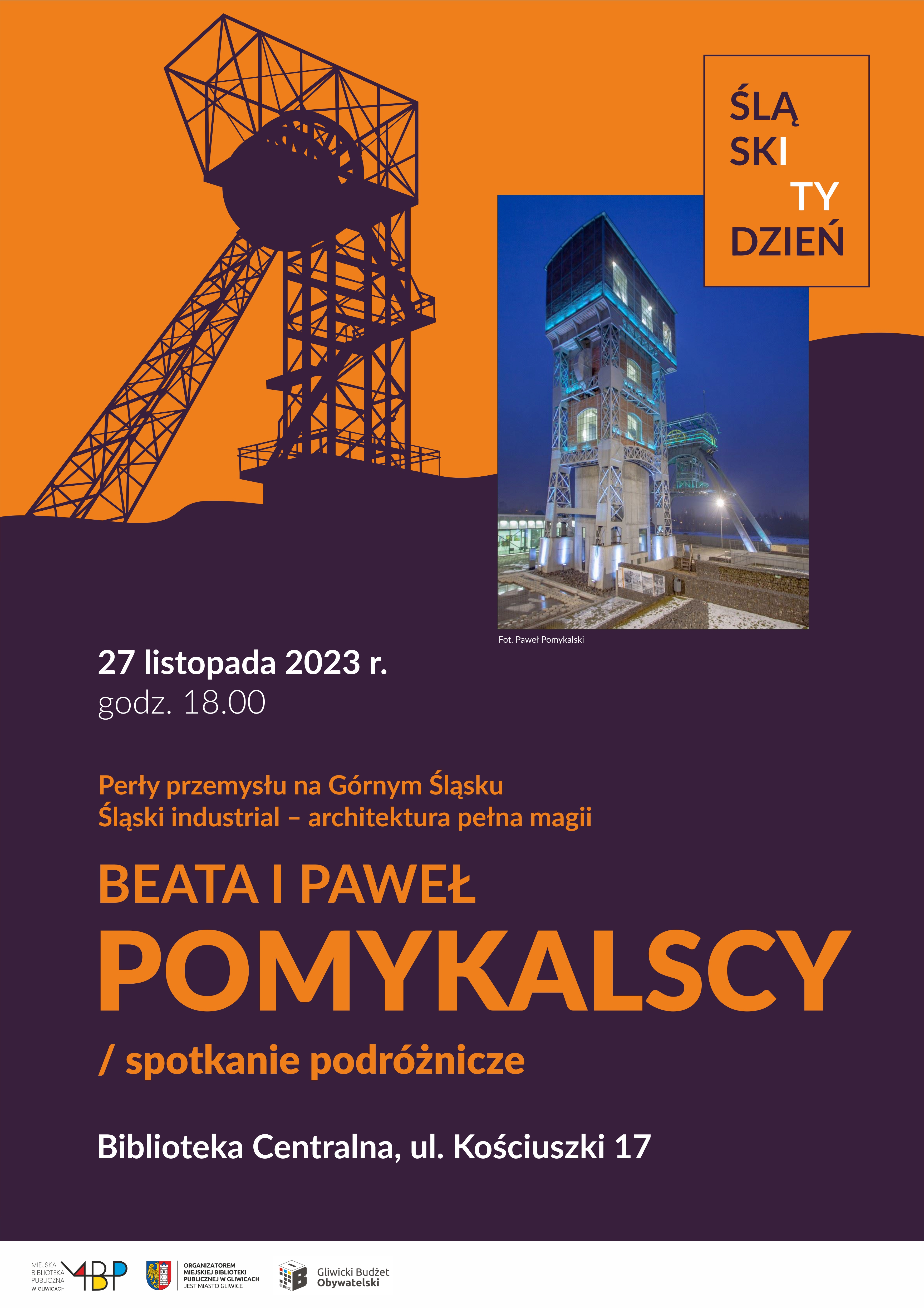 Plakat promujący spotkanie z Beatą i Pawłem Pomykalskimi