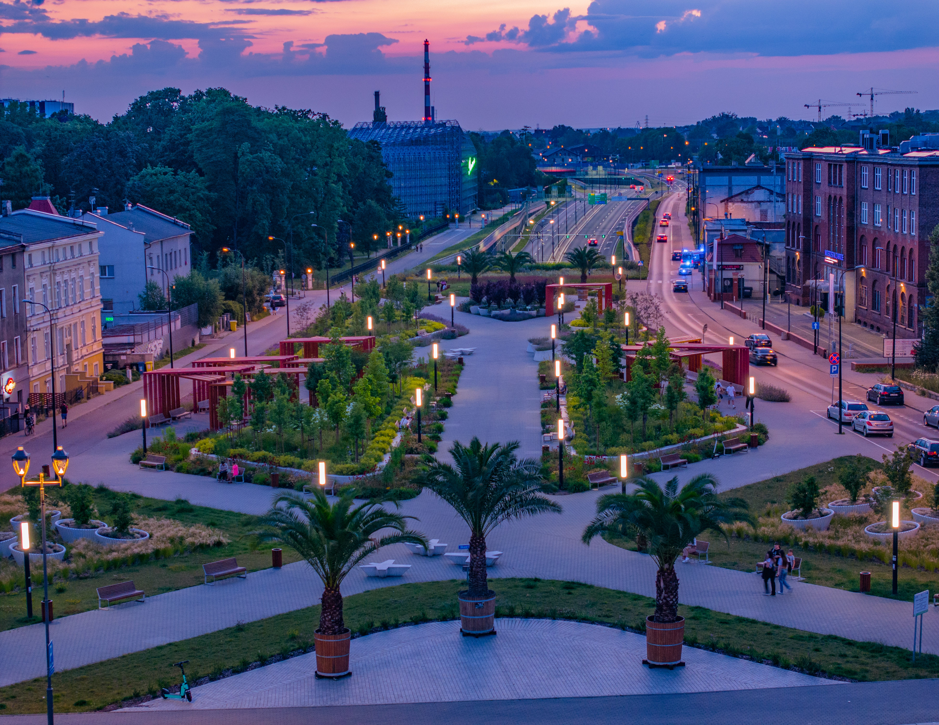 Nowe Centrum Gliwic, skwer Europejski nad DTŚ