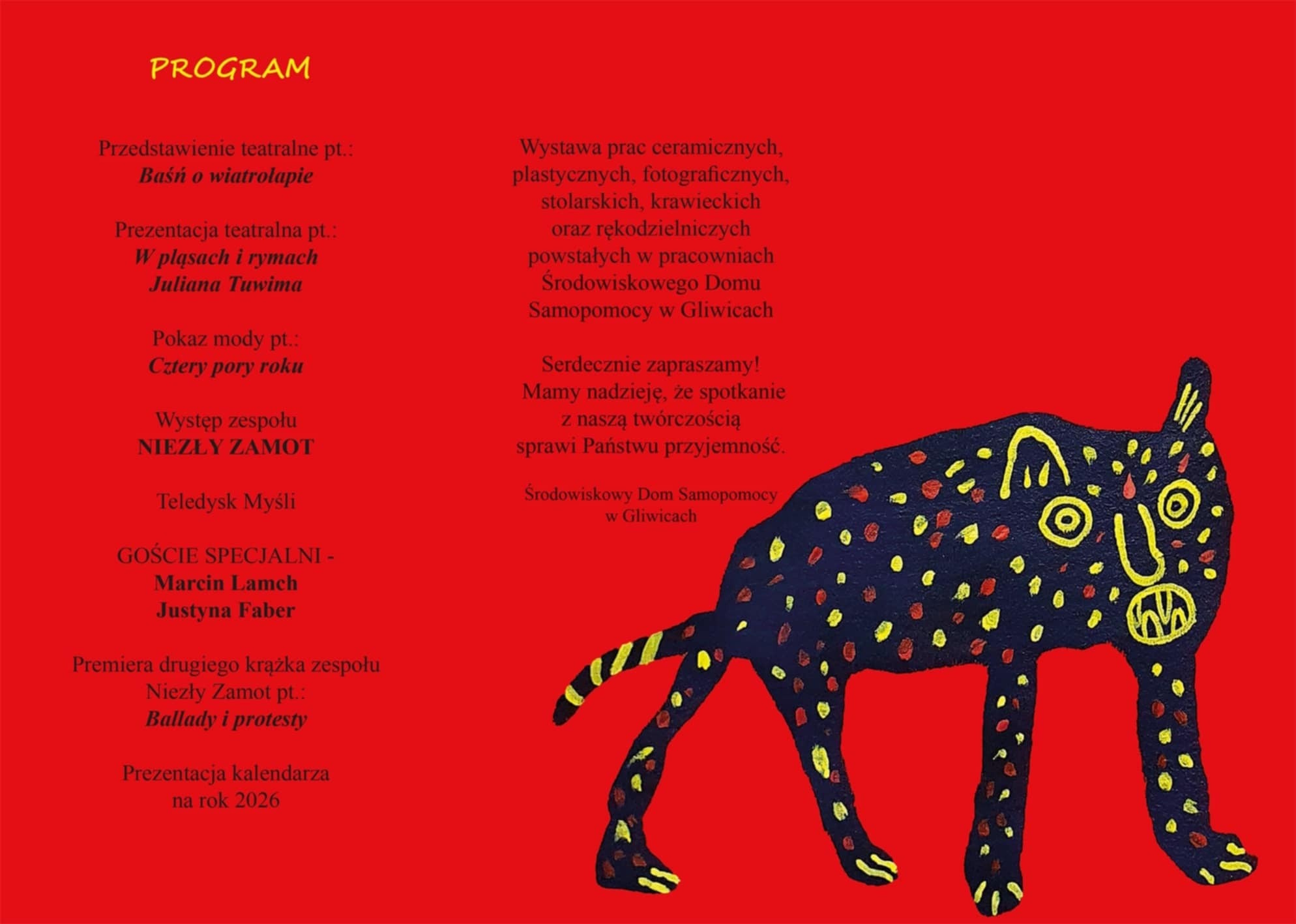 Plakat informujący o wydarzeniu. Informacje w tekście.