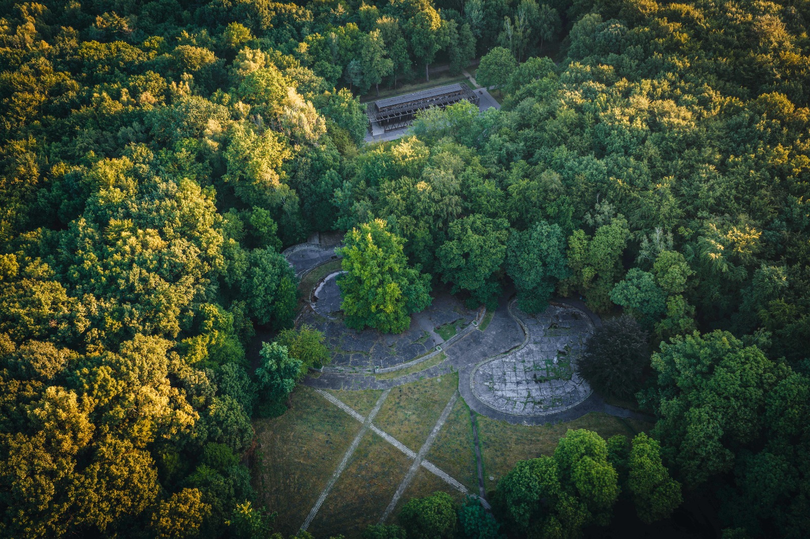 park przy Chorzowskiej z lotu ptaka