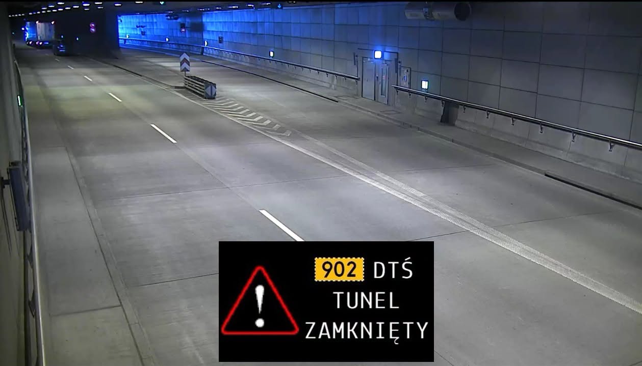 Z powodu awarii jednego z systemów bezpieczeństwa tunel DTŚ w Gliwicach został czasowo zamknięty dla ruchu