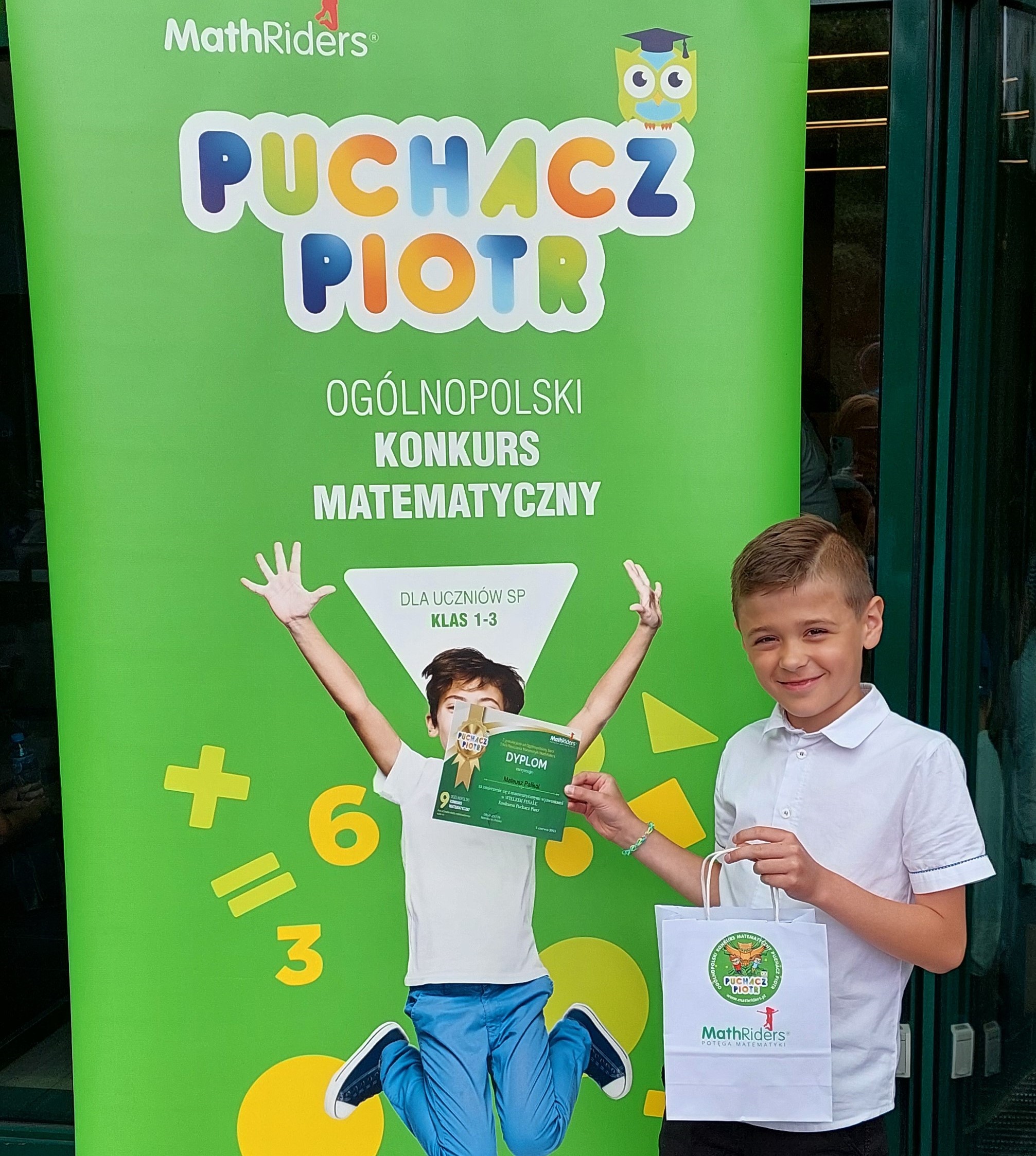 Sukces Mateusza w Ogólnopolskim Konkursie Matematycznym “Puchacz Piotr”