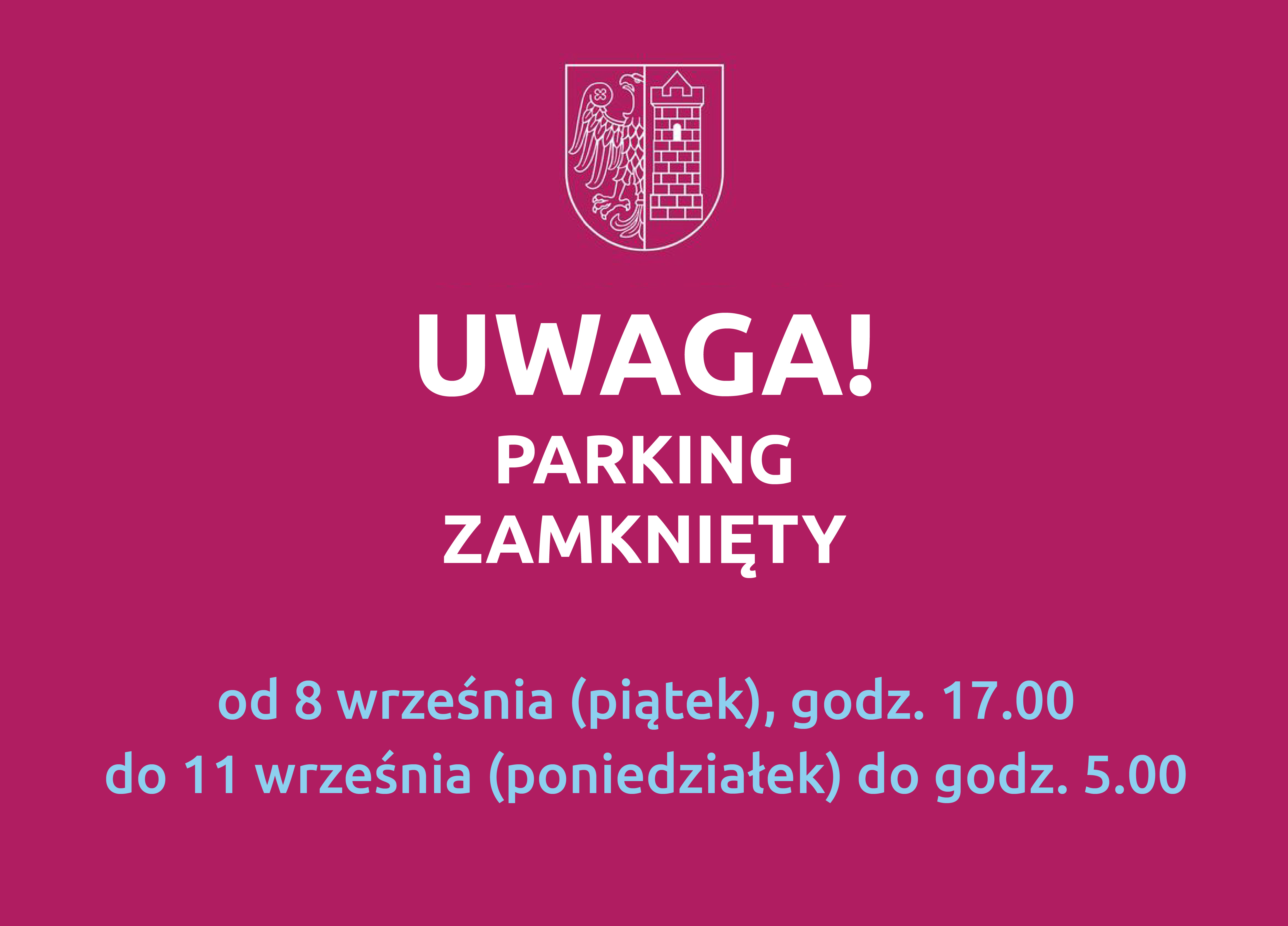 baner parking zamknięty