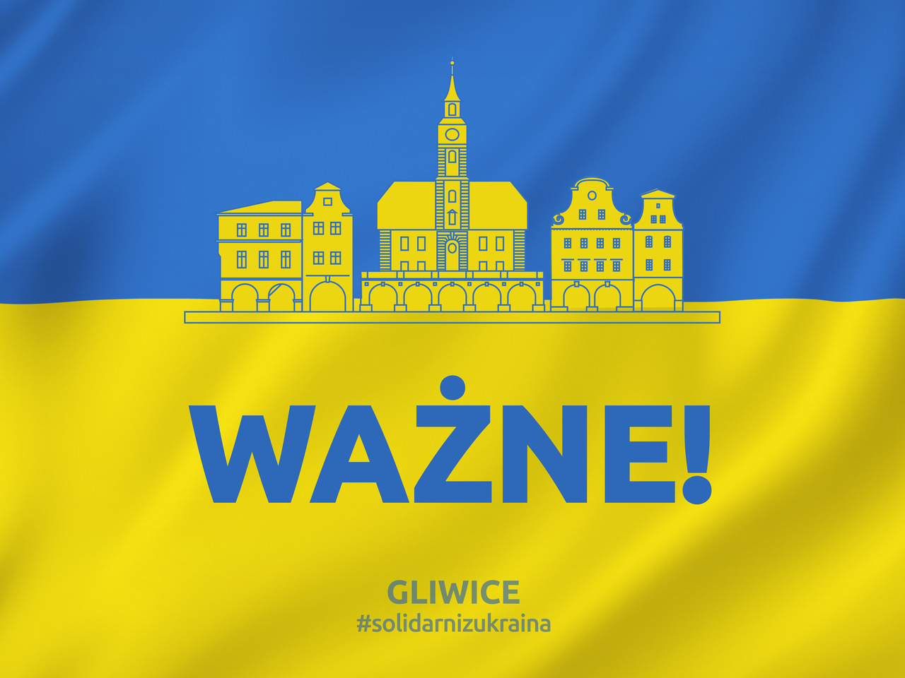 banner w abrwach Ukrainy z napisem Ważne!