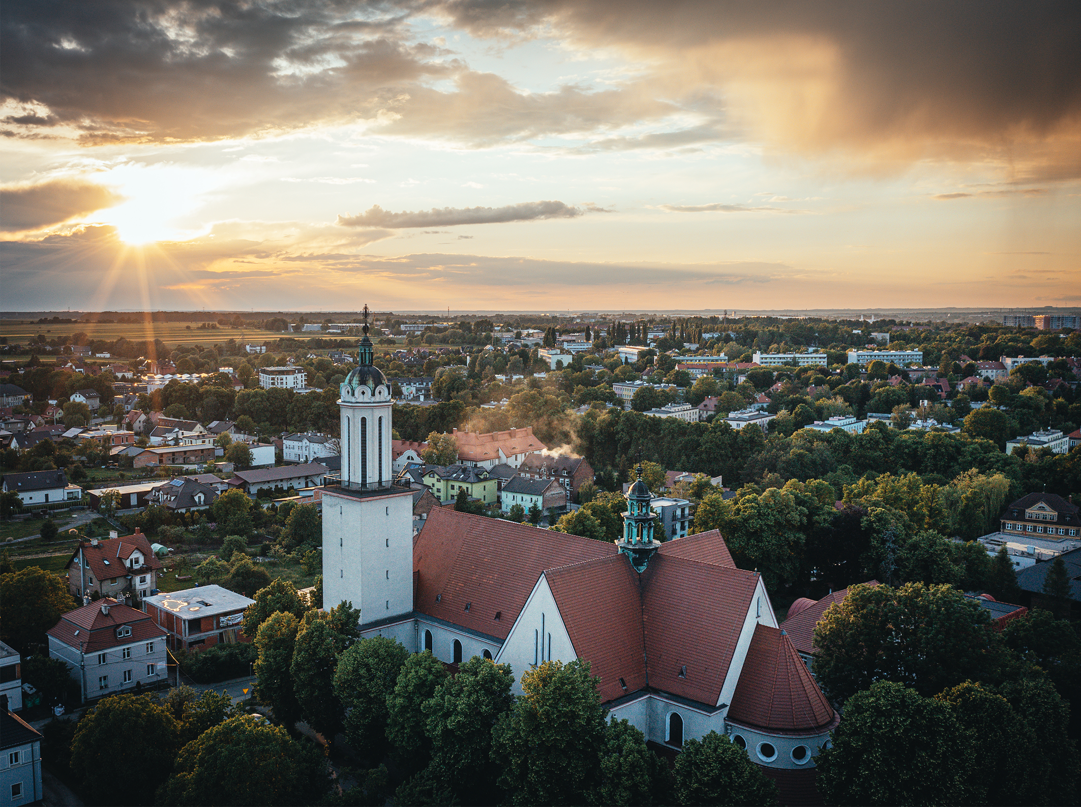 kościół w Wójtowej Wsi – widok z drona